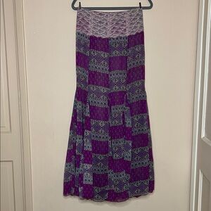 Free People Purple and Gray Maxi Skirt